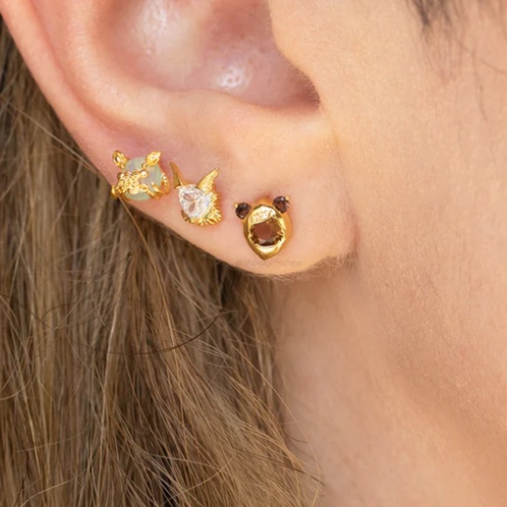 Girls Crew Star Wars Tauntaun Vulptex Stud Earrings Rose Gold Set New 18K GP - Picture 7 of 8